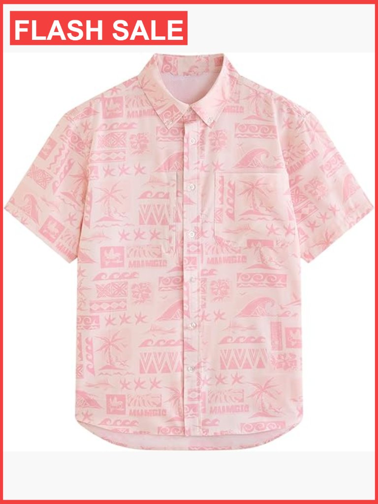 Men's Upf50+ Button Down Short Sleeve Shirt With Vented Back